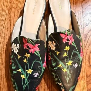 Cole Haan Women's Floral Black Piper Mules 9.5 NWOT